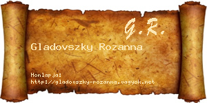 Gladovszky Rozanna névjegykártya